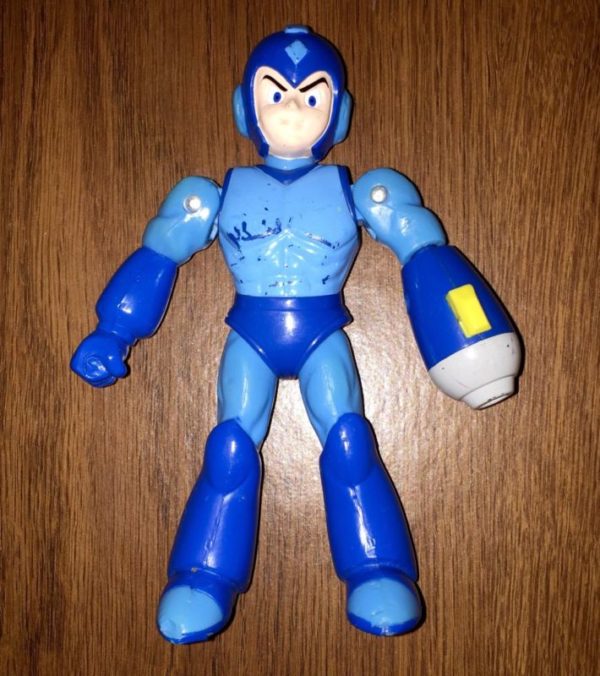 Vintage Mega Man toy figure in used condition